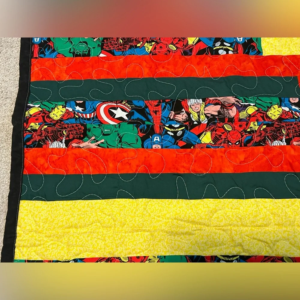 Marvel Superheroes‎ Handmade Quilt 29” x 33” Baby Blanket Wall Decor Throw